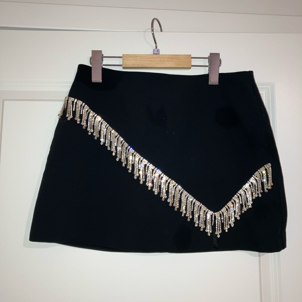 H&M black embellished mini skirt. Size M
